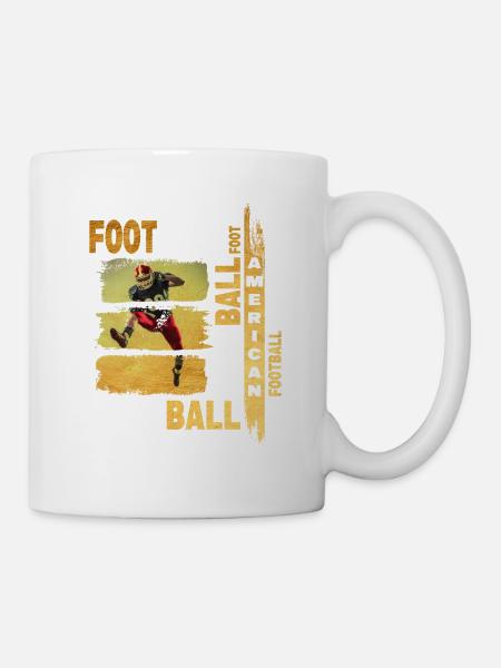 American Football Player Gold Vintage Retro Sport - Mug - white