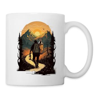 Hiking with beer in the mountains - Mug - white - Right