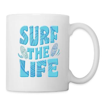 Surfen, Surf the life, B - Tasse - Weiß - Rechts