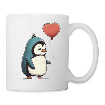 Pinguin penguin pinguinen antarktis Herz Geschenk - Tasse - Weiß - Rechts