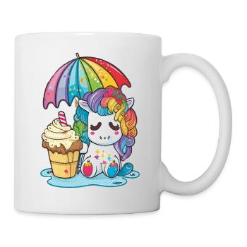 Einhorn-Träume - Regenbogenfarben zum Verlieben - Tasse - Weiß - Rechts