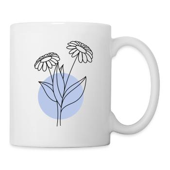 Flower blue circle - Mug - white - Right