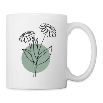 Flower with green circle - Mug - white - Right