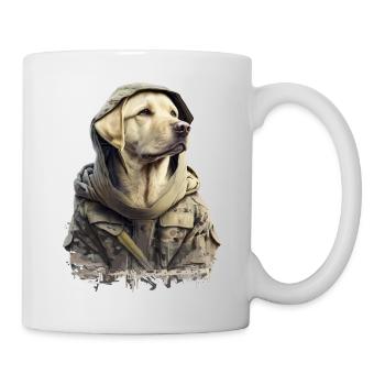 Labrador as a soldier - Mug - white - Right