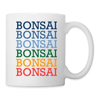 bunter Bonsai Baum Spruch Japan Geschenk - Tasse - Weiß - Rechts