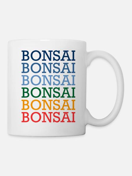 bunter Bonsai Baum Spruch Japan Geschenk - Tasse - Weiß