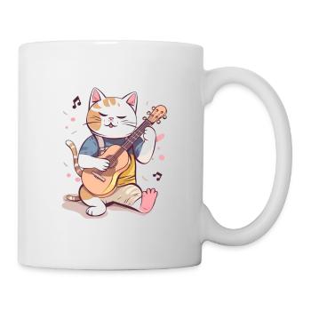 Cute cat with guitar - Mug - white - Right