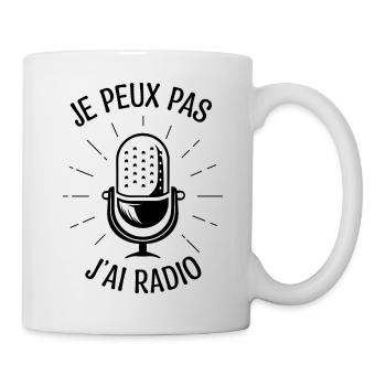 Je peux pas j'ai radio. Cadeau animateur radio. - Mug blanc - blanc - Droite
