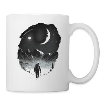 Hikers by moonlight, adventure, backpacking - Mug - white - Right