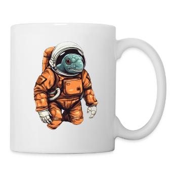 Cool turtle as an astronaut in a suit - Mug - white - Right