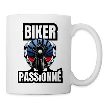 biker passionné - Mug blanc - blanc - Droite