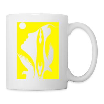 Illusion d’optique art psychédéliques formes rétro - Mug blanc - blanc - Droite