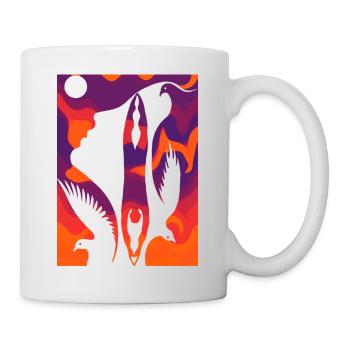 Illusion d’optique art psychédéliques formes rétro - Mug blanc - blanc - Droite
