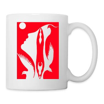 Illusion d’optique art psychédéliques formes rétro - Mug blanc - blanc - Droite