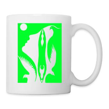 Illusion d’optique art psychédéliques formes rétro - Mug blanc - blanc - Droite