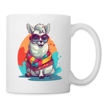 Super Cute Lama Mascot T-Shirt Design - Tasse - Weiß - Rechts