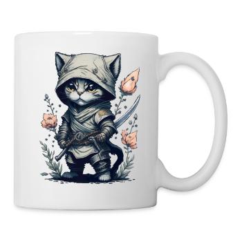 Un combattant invincible : Ninja Cat - Mug blanc - blanc - Droite