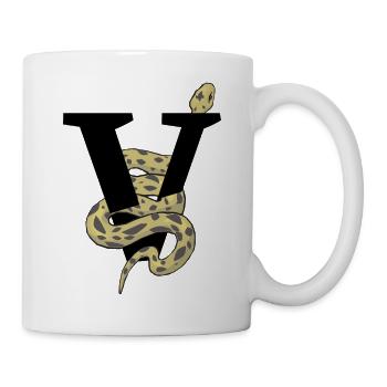 Lettre v serpent - Mug blanc - blanc - Droite