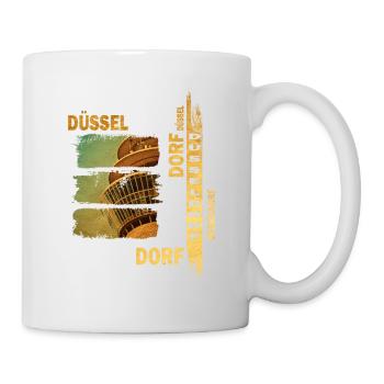 Düsseldorf Skyline Gold Deutschland Stadt Grunge - Tasse - Weiß - Rechts