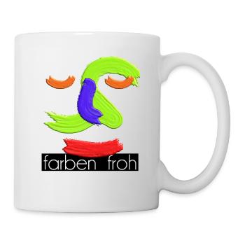 farbenfroh 5 weiss mit balken schw groß - Tasse - Weiß - Rechts