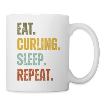 EAT CURLING SLEEP REPEAT - Mug - white - Right