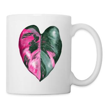 Philodendron Pink Princess Variegated - Tasse - Weiß - Rechts