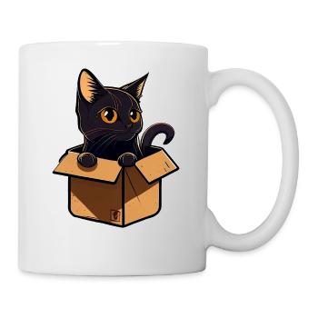 Black Cat in a Box v2 - Mug - white - Right