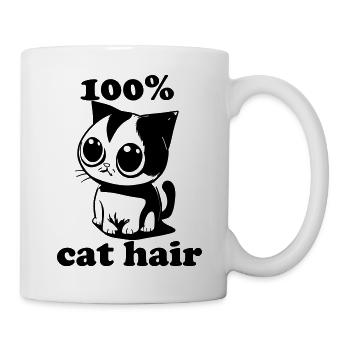 100% cat hair - Tasse - Weiß - Rechts