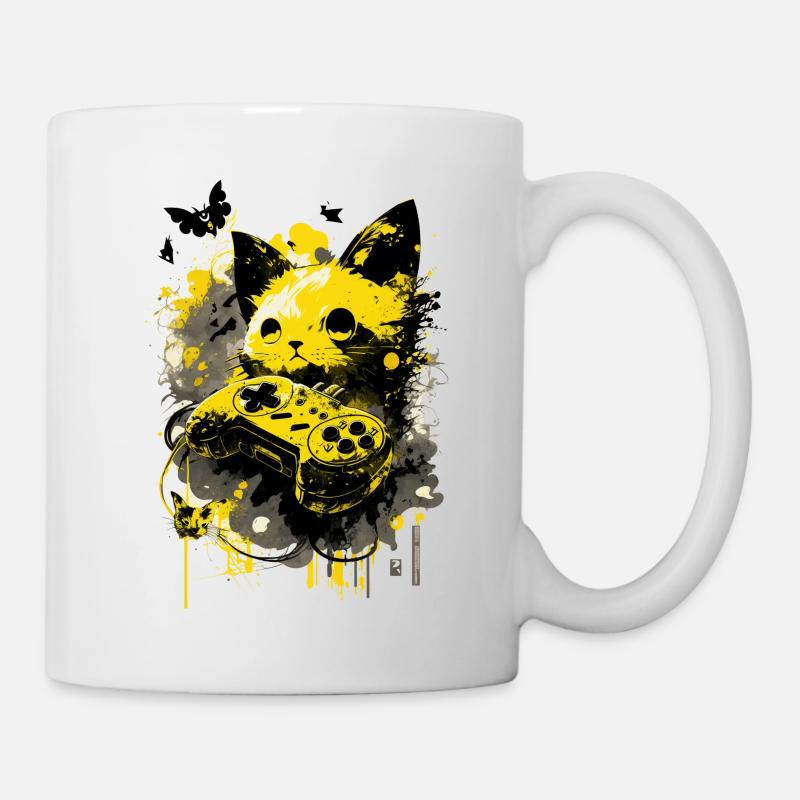 Gaming Cat – Graffiti Style - Mug - white