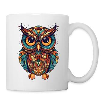 Stylish Owl Colorful Indie Retro - Mug - white - Right