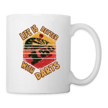 Darts, dartboard, dartboard, darts, darts players - Mug - white - Right