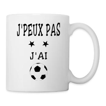 J'peux pas j'ai foot - Mug blanc - blanc - Droite