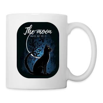 Chat noir avec la lune - Mug blanc - blanc - Droite