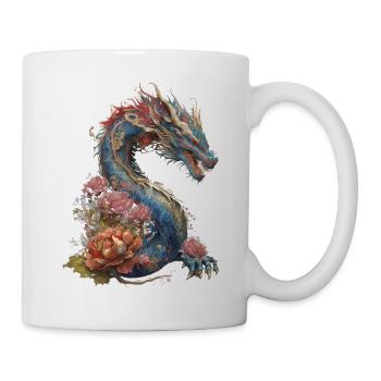 Kunstvoller Drache - Tasse - Weiß - Rechts