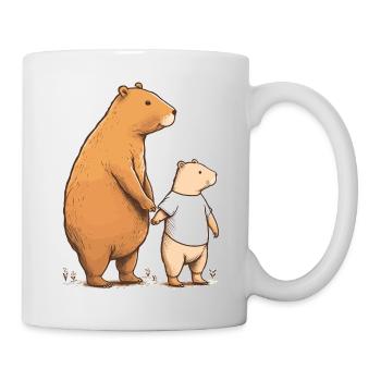 Capybara maman et enfant - Mug blanc - blanc - Droite