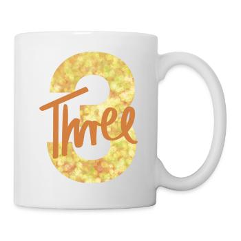 Zahl / 3 / Drei / Geburtstag / Dritter / Nummer - Tasse - Weiß - Rechts