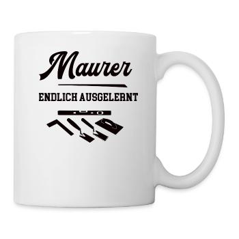 Maurer Ausbildung Bestanden Bester Azubi Lehrling - Tasse - Weiß - Rechts