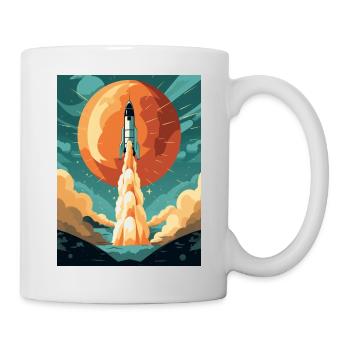 Rocket Launch Raketenstart - Mug - white - Right