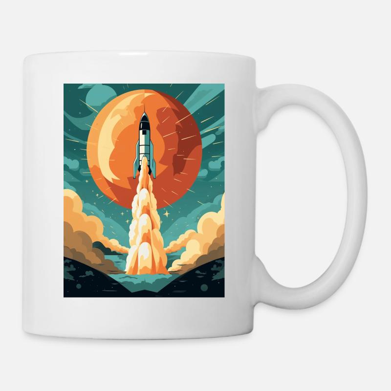 Rocket Launch Raketenstart - Tasse - Weiß
