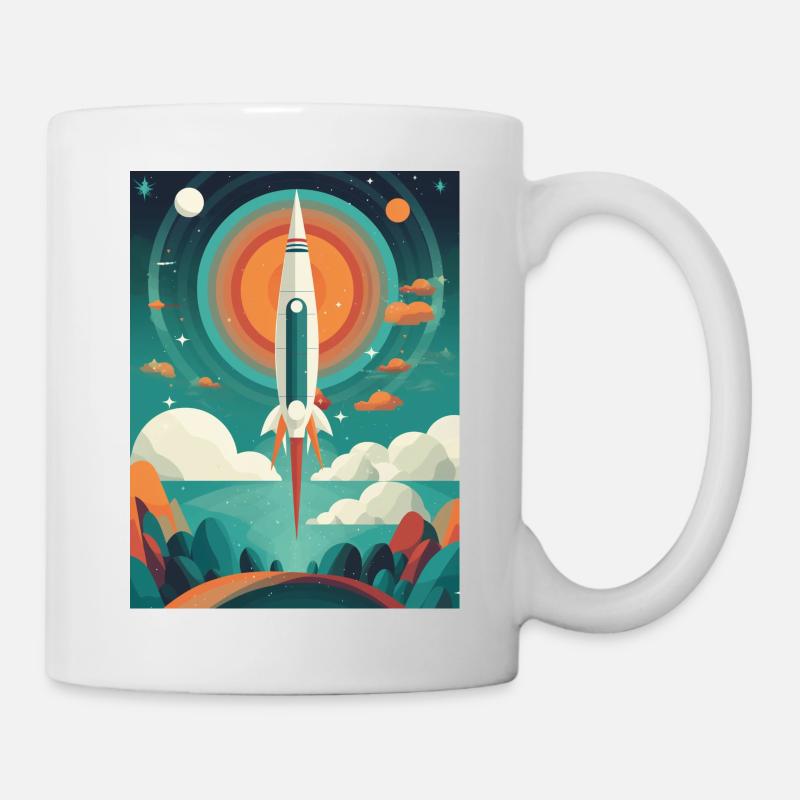 Lancement de fusée Raketenstart - Mug blanc - blanc