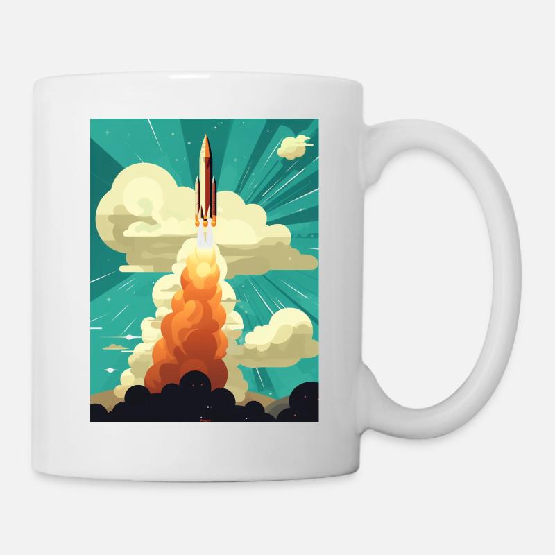 Rocket Launch Raketenstart - Tasse - Weiß