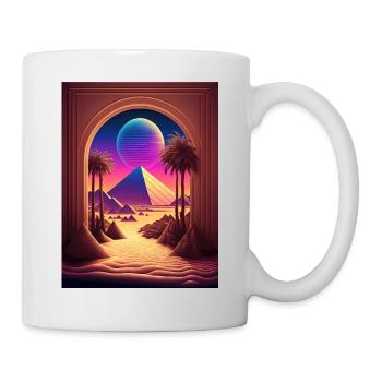 Electronic Synthwave Retrowave Vaporwave Eden - Tasse - Weiß - Rechts