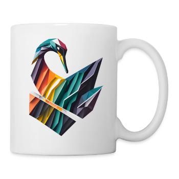 Geometrischer Schwan - Tasse - Weiß - Rechts