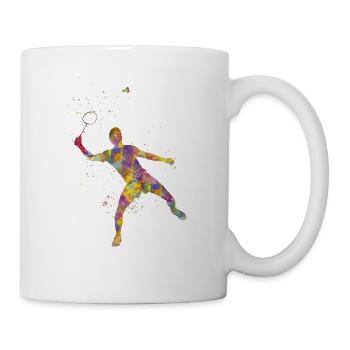 Badmintonspieler - Tasse - Weiß - Rechts