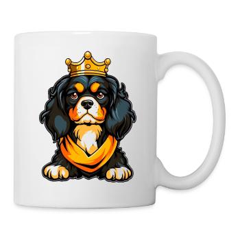 Cavalier King Charles Spaniel 3 - Königlicher Welpe - Tasse - Weiß - Rechts