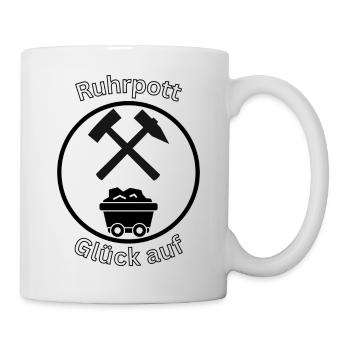 Glück auf Ruhrpott T-Shirt - Tasse - Weiß - Rechts