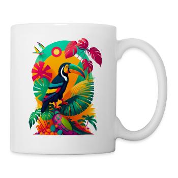 L’été avec Tucan - Mug blanc - blanc - Droite