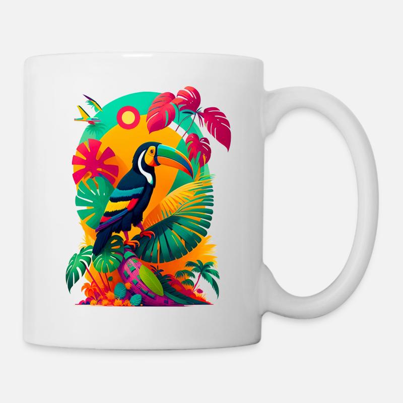 Sommer mit Tucan - Tasse - Weiß