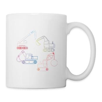 Bagger Baustelle Bauarbeiterin Mädchen I Geschenk - Tasse - Weiß - Rechts