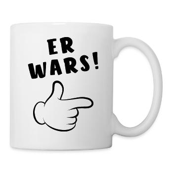Er wars - Comic Finger - Spruch - Tasse - Weiß - Rechts